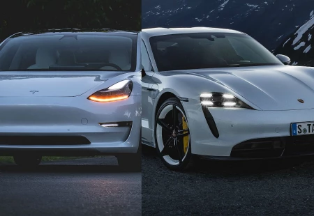 Tesla Model S ve Porsche Taycan Karşı Karşıya