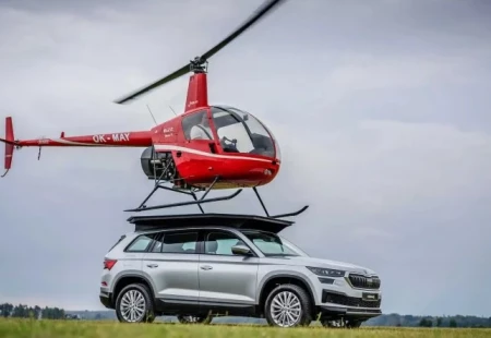 Üstüne Helikopter İnen Araba Skoda Kodiaq